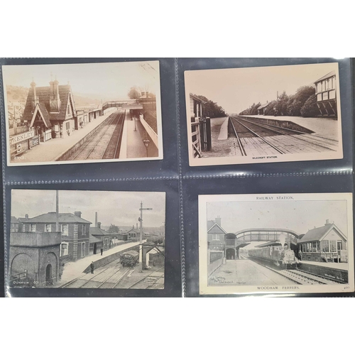 515 - RAILWAY STATIONS: A substantial, all different, collection in an album of mint and used (mainly 1900... 