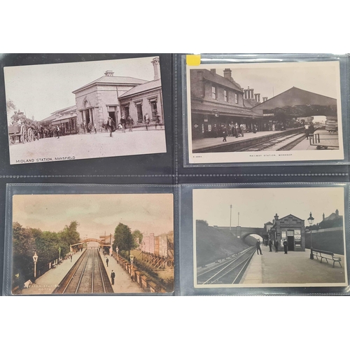 516 - RAILWAY STATIONS: A substantial apparently all different collection, inc. RP types, in an album of m... 