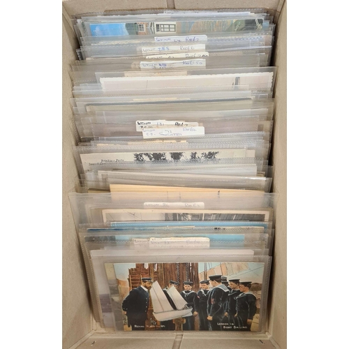 523 - SHIPPING - SAIL & MERCHANT VESSELS: An ex-dealer's stock of cards showing a range of steam ships, ma... 