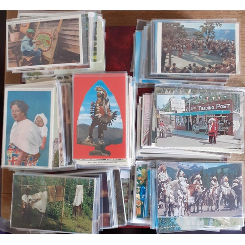 538 - FIRST NATIONS: A small box containing mostly 1950s-1980s (4 earlier) unused colour images illustrati... 