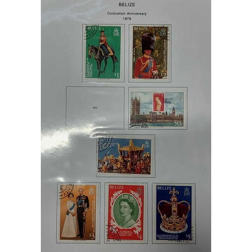 55 - ST. HELENA, BELIZE, BARBUDA, ANGUILLA: Four cartons containing 15 binders with printed pages housing... 