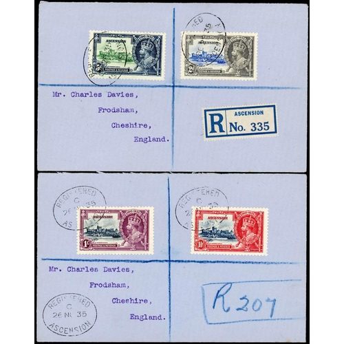 600 - ATTRACTIVE KGV COVER TRIO INC. POSTAGE DUES: Includes 29 Nov. 1932 cover to St. Lucia bearing ½d gre... 