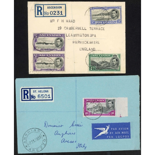 604 - KGVI COVER COLLECTION INC. FDCs, CENSORED, REGISTERED, PHILATELIC, ASCENSION USED IN ST. HELENA, ETC... 