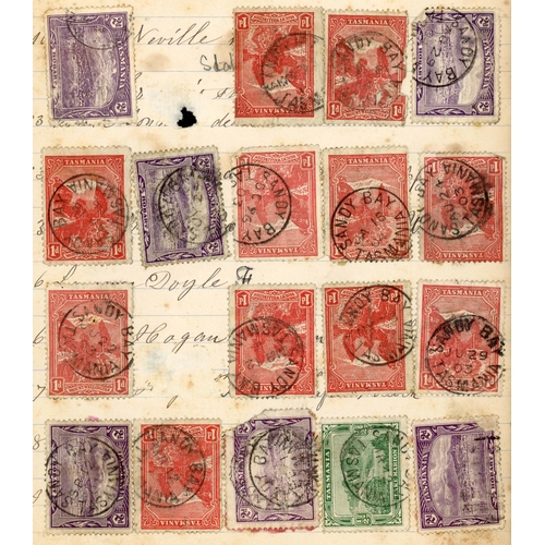 622 - ACCUMULATION OF ALL SIX STATES: In packets, stock cards parts of album leaves, etc. Mixed condition,... 