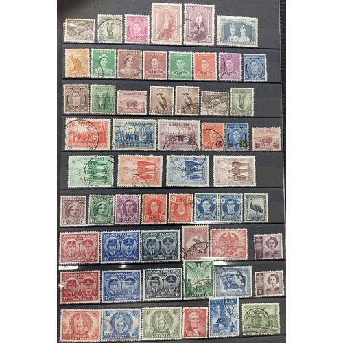 639 - MAINLY USED COLLECTION IN TWO LARGE STOCK BOOKS: Includes a range of used KGV/KGVI issues with usefu... 