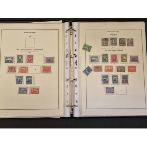 697 - USEFUL QV-QEII COLLECTION FOCUSED ON EARLIER NEWFOUNDLAND ISSUES: Three binders with printed pages; ... 