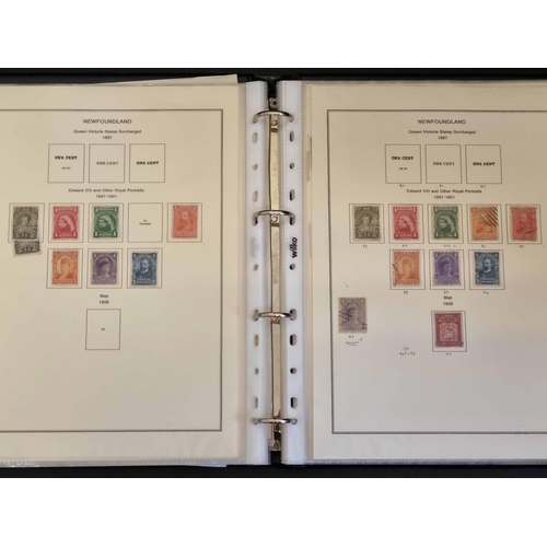 697 - USEFUL QV-QEII COLLECTION FOCUSED ON EARLIER NEWFOUNDLAND ISSUES: Three binders with printed pages; ... 