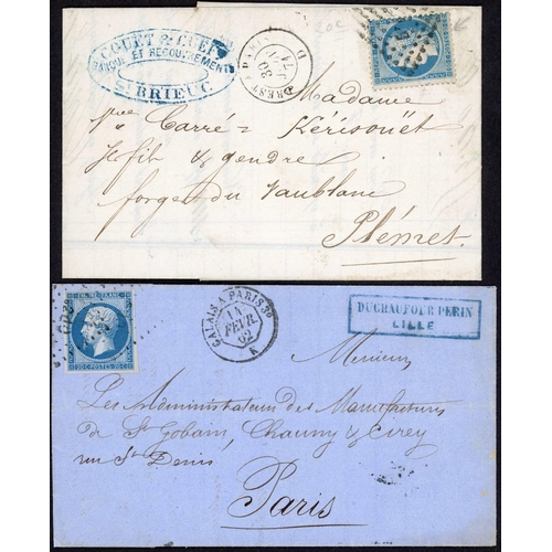 816 - GOOD SELECTION OF RAILWAY COVERS ETC: Range of covers used on day and night services c.1862-1875 pre... 