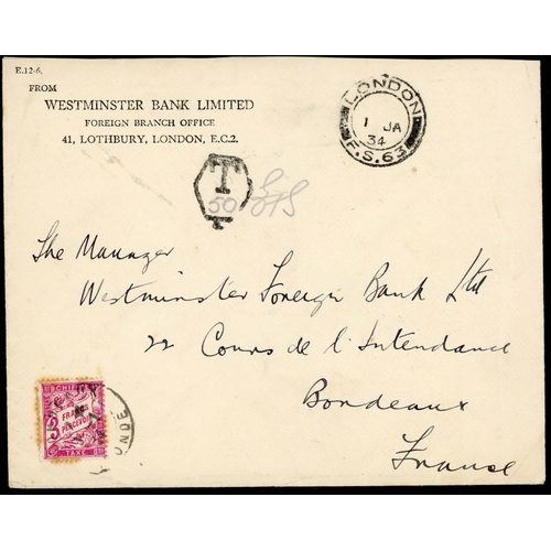 826 - EARLY POSTAGE DUE COVER GROUP: Mar. 1857 internal unstamped EL with 10c black Postage Due SG D76, 3 ... 