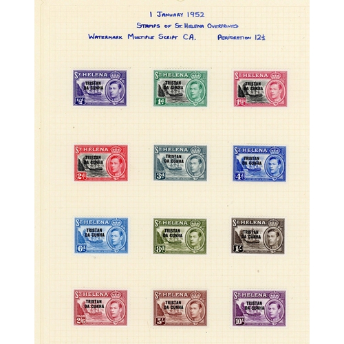 83 - KGVI ST. HELENA & TRISTAN DA CUNHA MINT RANGES ON ALBUM LEAVES: Inc. 1938 set of 14 to 10/- with the... 