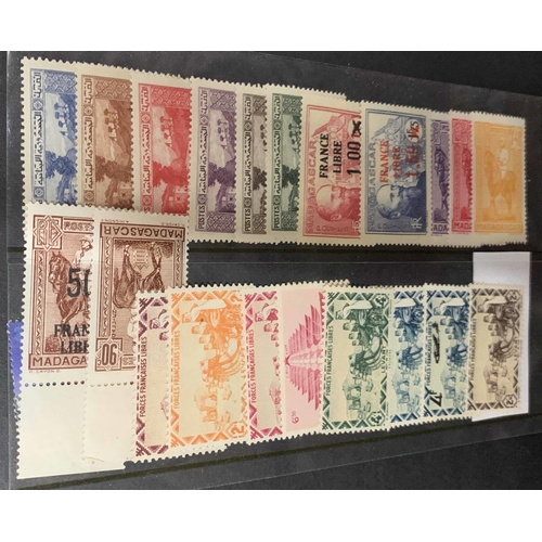 835 - MINT & USED EARLY TO MIDDLE PERIOD ASSORTMENT: Flat box containing material on album leaves spanning... 