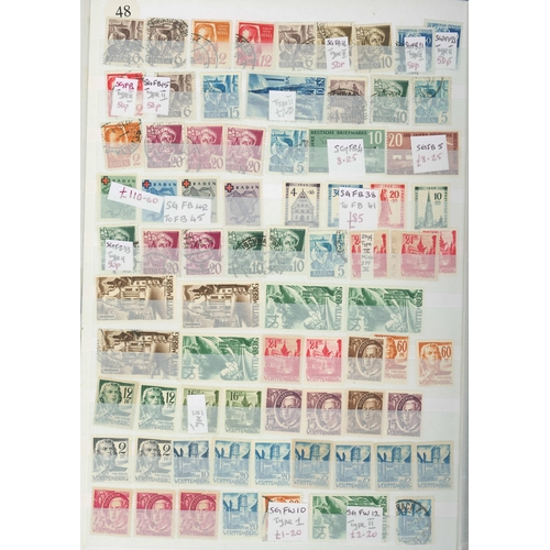 856 - EXTENSIVE DUPLICATED MINT & USED COLLECTIONS in two stockbooks. Much Weimar & 1945-49 Allied Occupat... 