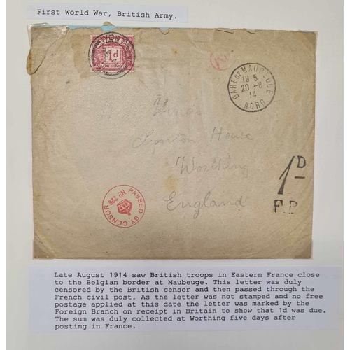 214 - BRITISH ARMY: Alpha-numeric FPOs 1914-1919 between A1 and 3Z on a range of covers and cards, identif... 