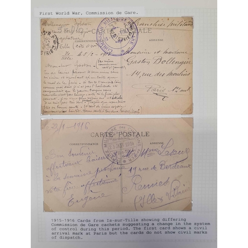 220 - FRENCH ARMY  RAILWAYS: Substantial range of covers & cards written up in a binder, displaying a wid... 