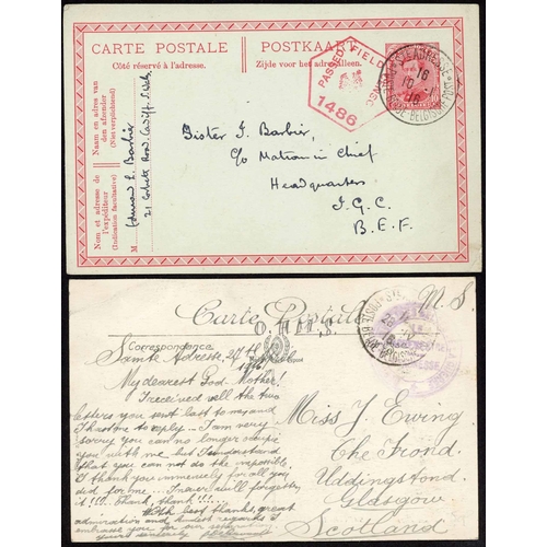 227 - BELGIUM: Range of covers & cards with cachets & cds cancellations of the Belgian army 1915-18 (20) p... 