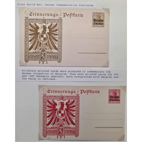 228 - BELGIUM  GERMAN OCCUPATION: Binder with selection of covers & cards overprinted for the German admi... 