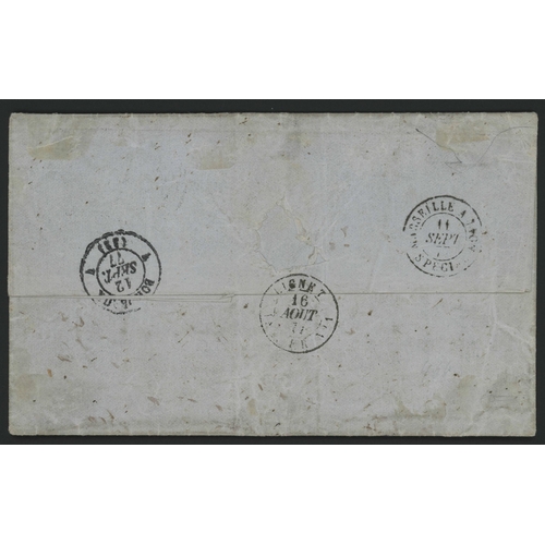 134 - VERY RARE 5/- LATE FEE FRANKING COVER TO FRANCE - POSTED FROM 2 TO 2½ HOURS AFTER CLOSURE OF MAIL; 1... 