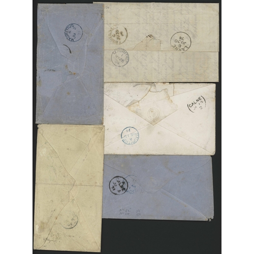 139 - LATER PENCE ISSUE COVERS TO GB INC. 3-COLOUR FRANKING, SINGLE 10d, SINGLE 1/-, ETC.; 1864-74 covers ... 