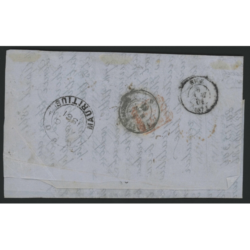 145 - TO ITALIAN STATES (GENOA) - RARE 1d UNSEALED PRINTED MATTER RATE COVER VIA MARSEILLES; 6 Apr. 1861 E... 