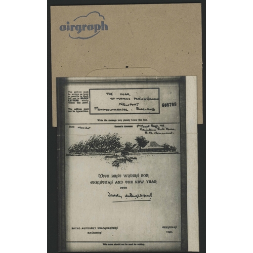 237 - THE AIRGRAPHS COLLECTION - INCL. XMAS GREETINGS, 2 WITH ENVELOPES + AN INGOING ENVELOPE; Rare group ... 