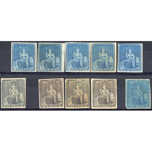 310 - MINT/UNUSED GROUP with 4d green, 6d vermilion (5), and no value blue (10). 1859 6d dull purple/grey ... 