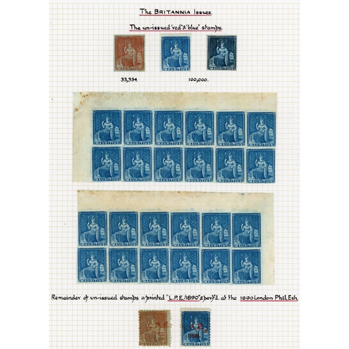 314 - UNISSUED VALUES ETC.: (No) red-brown, unused and (No) blue, left and right unmounted mint corner blo... 