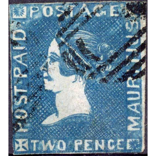 324 - 2d DEEP BLUE - POSITION 2 - PLUS REPRODUCTION SHEETS: A neatly cancelled example leaving profile cle... 