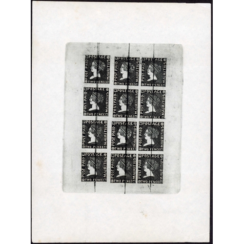 325 - COMPLETE PULLS IN BLACK FROM THE DEFACED 1d & 2d PLATES: 1911 1d and 2d plates of twelve in black on... 