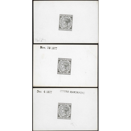 361 - 1877 FIVE 4c DIE PROOFS each on white glazed card (91 x 60 mm ) hs  