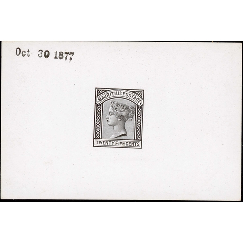 365 - 1877 25c DIE PROOF on white glazed card (91 x 60 mm) dated 