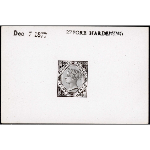 367 - 1877 50c DIE PROOF on glazed white card (91 x 60 mm) dated 