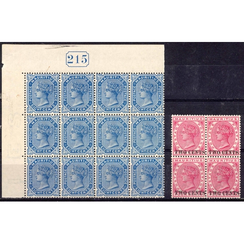 370 - 1883-91 SELECTION OF MINT MULTIPLES with 1885 4c carmine block of six; 1891 8c block corner block of... 