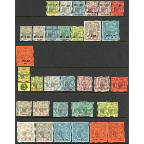 394 - 1902-05 ISSUE with 3c, 4c green & violet, 4c black & carmine on blued paper, 5c (both), and 6c to 5r... 