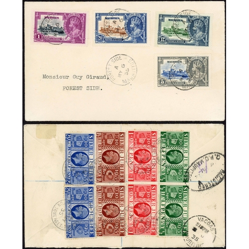 416 - 1935 JUBILEE ISSUE with mint 5c to 1r unmounted mint blocks of four; 12c (4, inc. a pair with short ... 