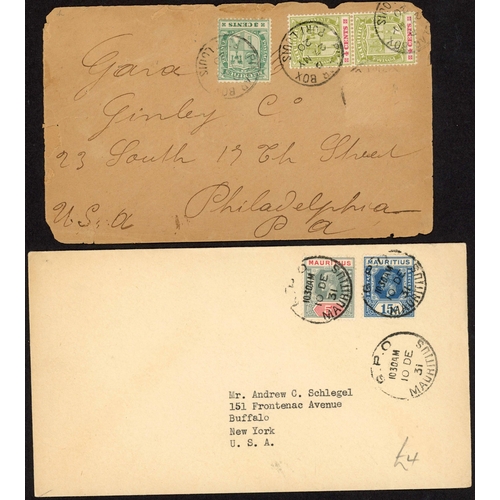 419 - 1918-35 DIVERSE GROUP OF COVERS  & A CARD inc. 30 April 1935 env. from Vacoas via Tananarive to Pari... 