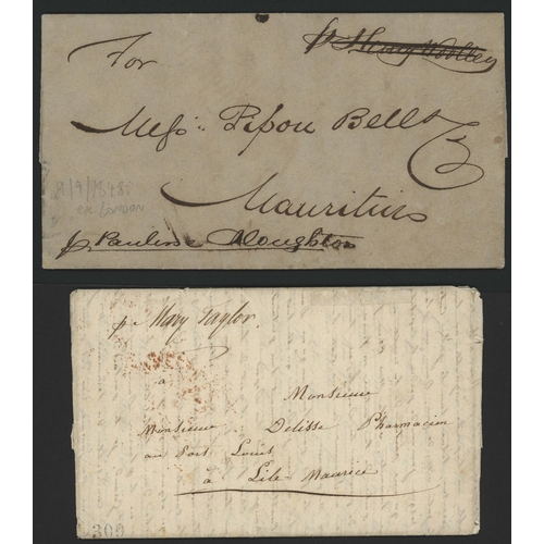 42 - INGOING MAIL GROUP EX INDIA (INC. 1st PACKET VOYAGE), FRANCE OR GB: 7 Jan. 1848 EL from London and c... 