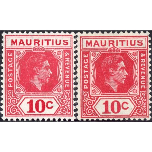 429 - 1938 10c ROSE-RED: Two mint shades with 