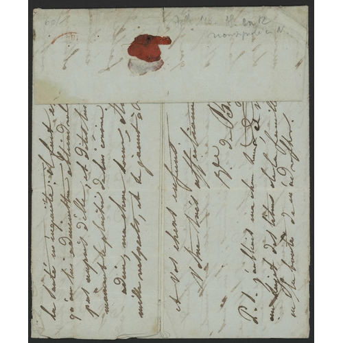 44 - RARE EARLY LETTER TO BELGIUM VIA REUNION WITH RED MAURITIUS CDS & NUMEROUS TRANSIT MARKS: 15 Mar. 18... 