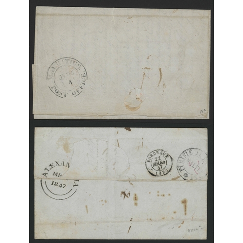 52 - UNPAID PAIR TO FRANCE - WITH RED BOXED 