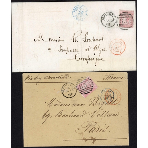 151 - LATER QV CENTS COVERS TO FRANCE - INC. REGISTERED, RED CANCELS, SCARCE 16c ON 17c, ETC.; 1880-97 inc... 