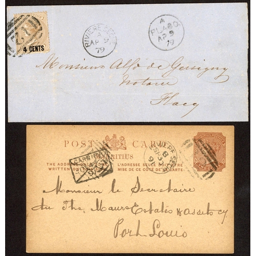 186 - VILLAGE OVAL NUMERALS - Nos. 2 TO 12 - LOCAL POSTAL STATIONERY PCs, REGD., OVERSEAS MAIL, ETC.; 1879... 