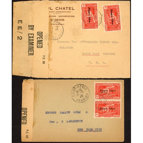 240 - CIVIL CENSOR MAIL - THE PORT LOUIS CENSOR LABELS, TYPES IVA - V WITH PRINTED 