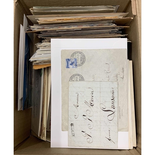 846 - LATE 19th TO LATE 20th CENTURY POSTAL HISTORY: Small carton of envs. covers, PCs (inc. prepaid), mou... 