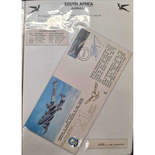 841 - SOUTH AFRICAN AIR FORCE COMMEMORATIVE MAIL; 1978/91 range on annotated leaves in binder franked deno... 