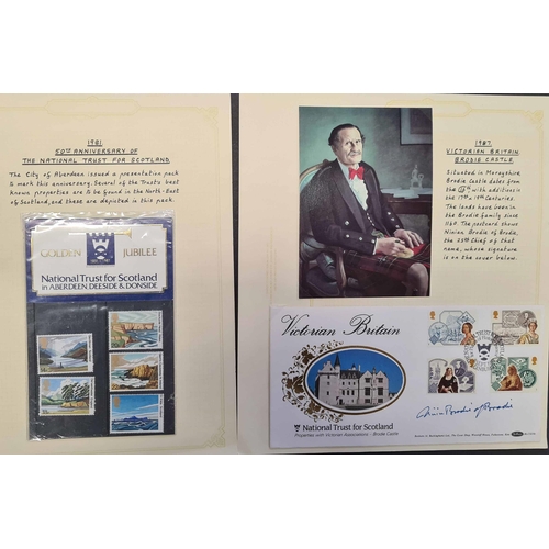 102 - NATIONAL TRUST: Box with substantial collection of commemorative covers and FDCs inc. some written u... 