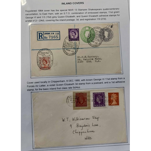 1029 - QEII POSTALLY USED 'CUT-OUTS': Binder with a collection of pre- and post-decimal covers bearing 'cut... 