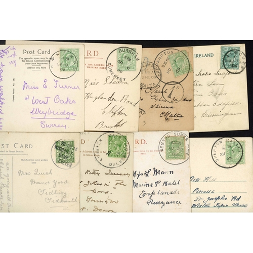 1084 - SOUTH WEST COUNTIES CIRCULAR SKELETON MARKS ON PPCs: 1903-22 Marks are good to v. fine & all identif... 