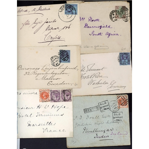 1140 - 1857-1902 COVERS TO VARIOUS DESTINATIONS inc. 3 May 1857 mourning env. from Stornoway to Paris with ... 