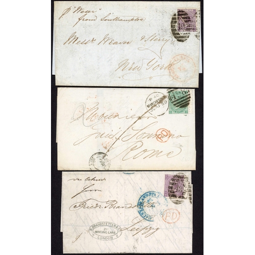 1150 - EUROPE, ETC.: 1858-75 covers (12) and a front to various European destinations inc. 16 July 1860 E f... 