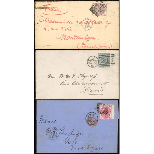 1152 - FRANCE - AN INTERESTING GROUP inc. 7 Dec. 1861 EL from Sheffield to Lille bearing a single 1857 larg... 